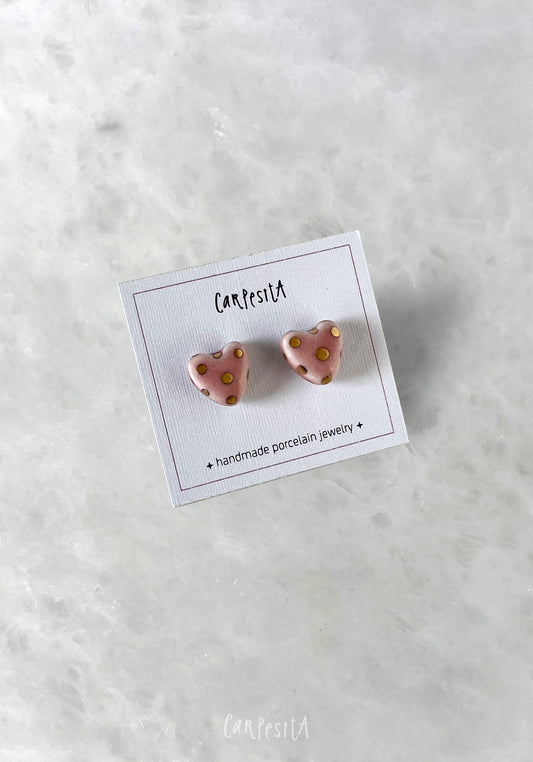 Pembe Mini Kalp Küpe