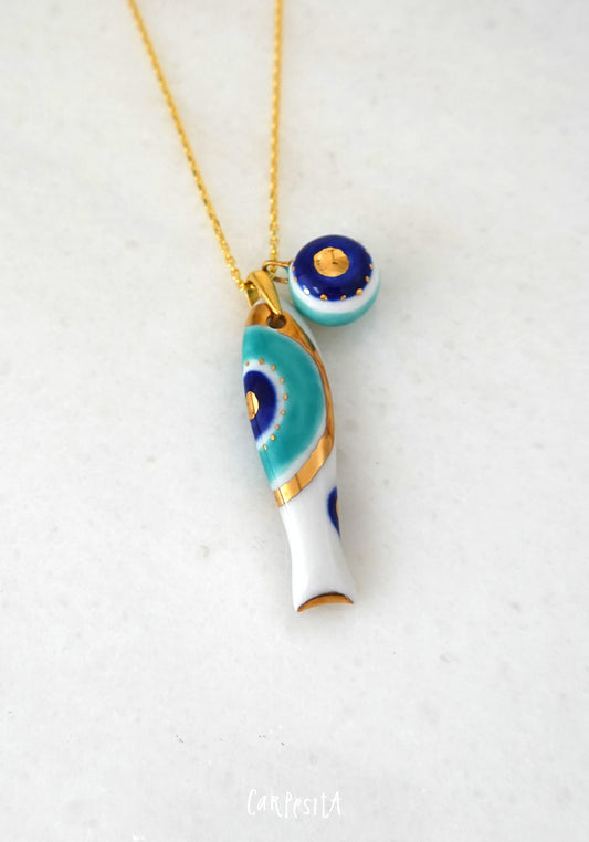 Yeşil Nazarlık Balık Kolye