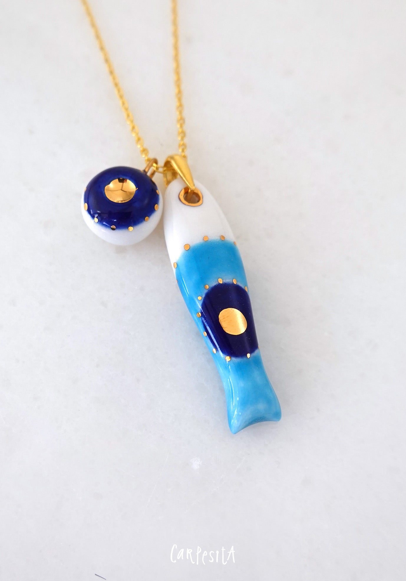 Mavi Nazarlık Balık Kolye