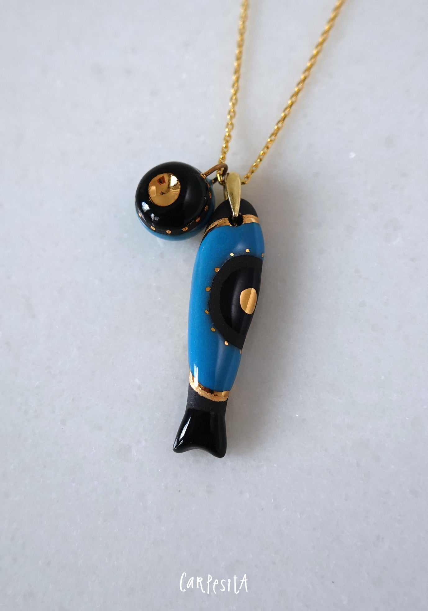 Siyah Nazarlıklı Balık Kolye