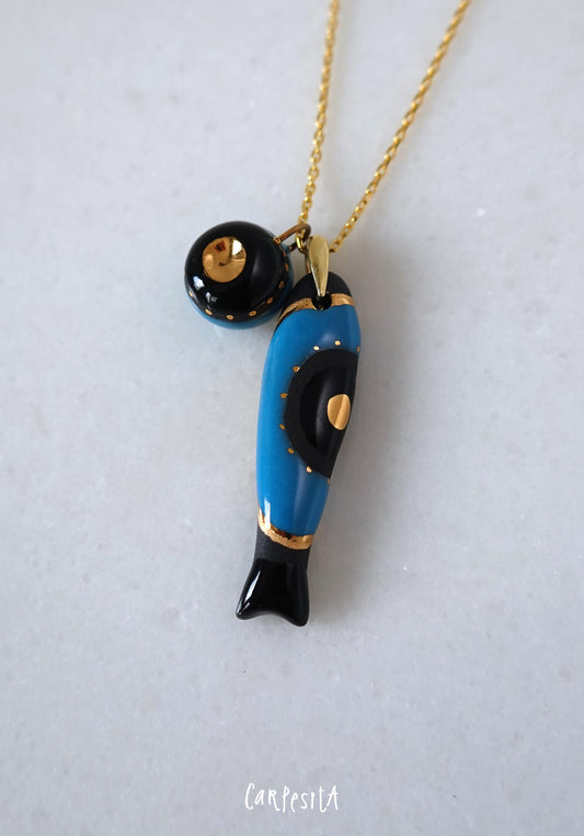 Siyah Nazarlıklı Balık Kolye