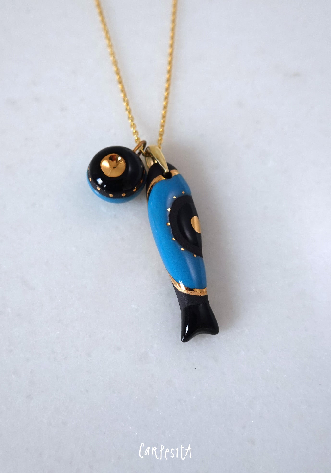 Siyah Nazarlıklı Balık Kolye