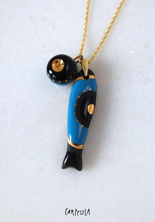 Siyah Nazarlıklı Balık Kolye 4