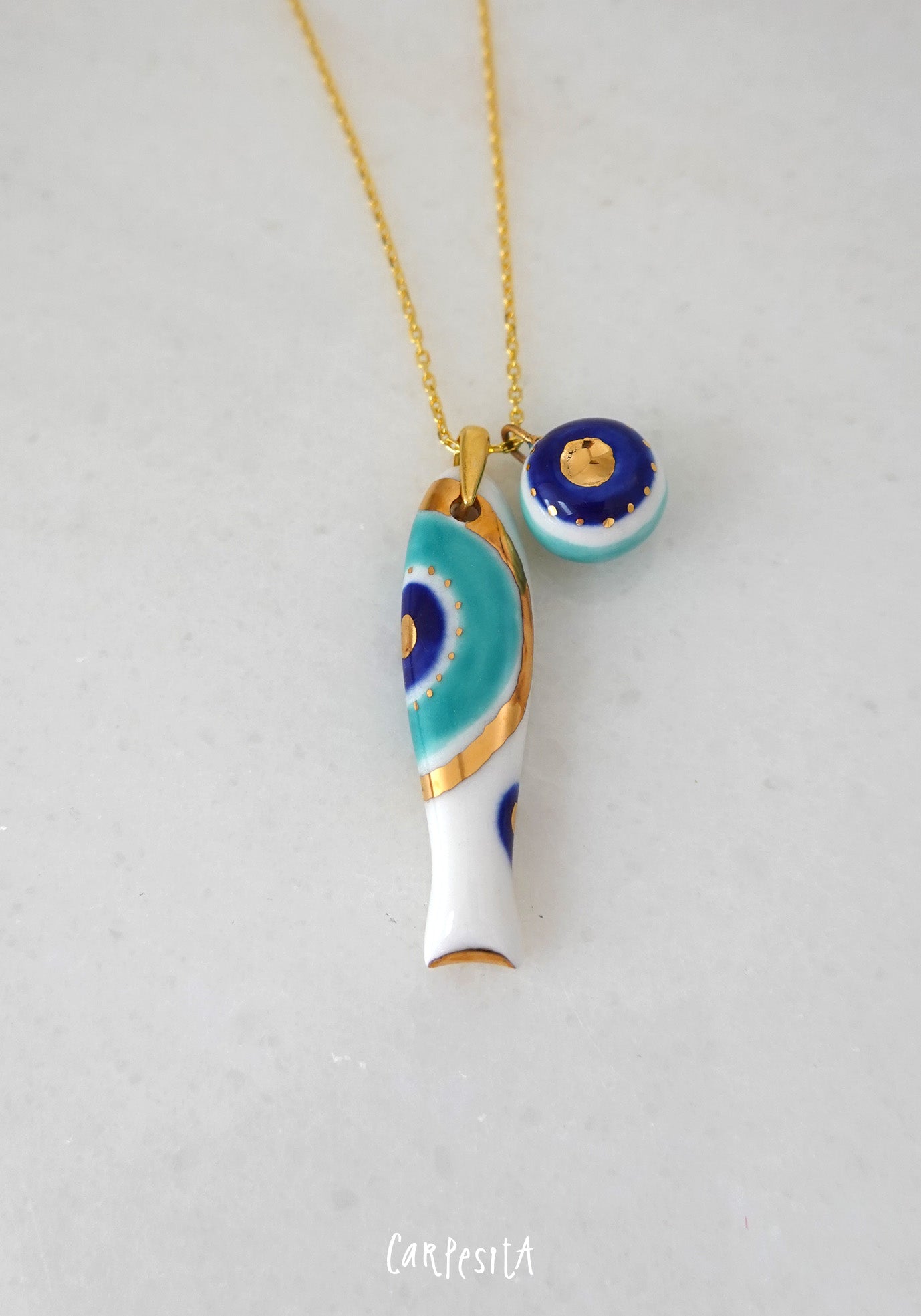 Yeşil Nazarlık Balık Kolye