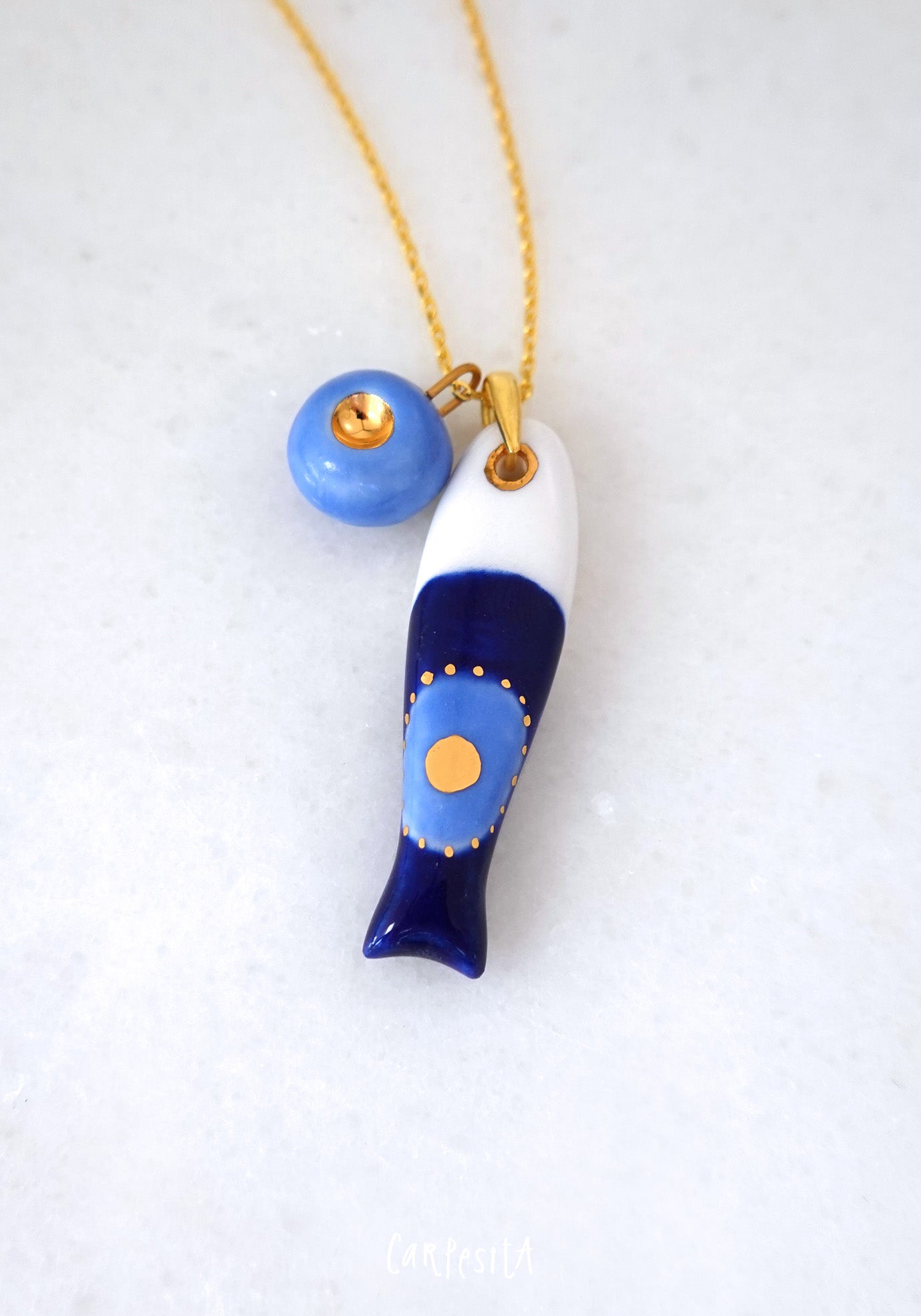 Lacivert Nazarlık Balık Kolye