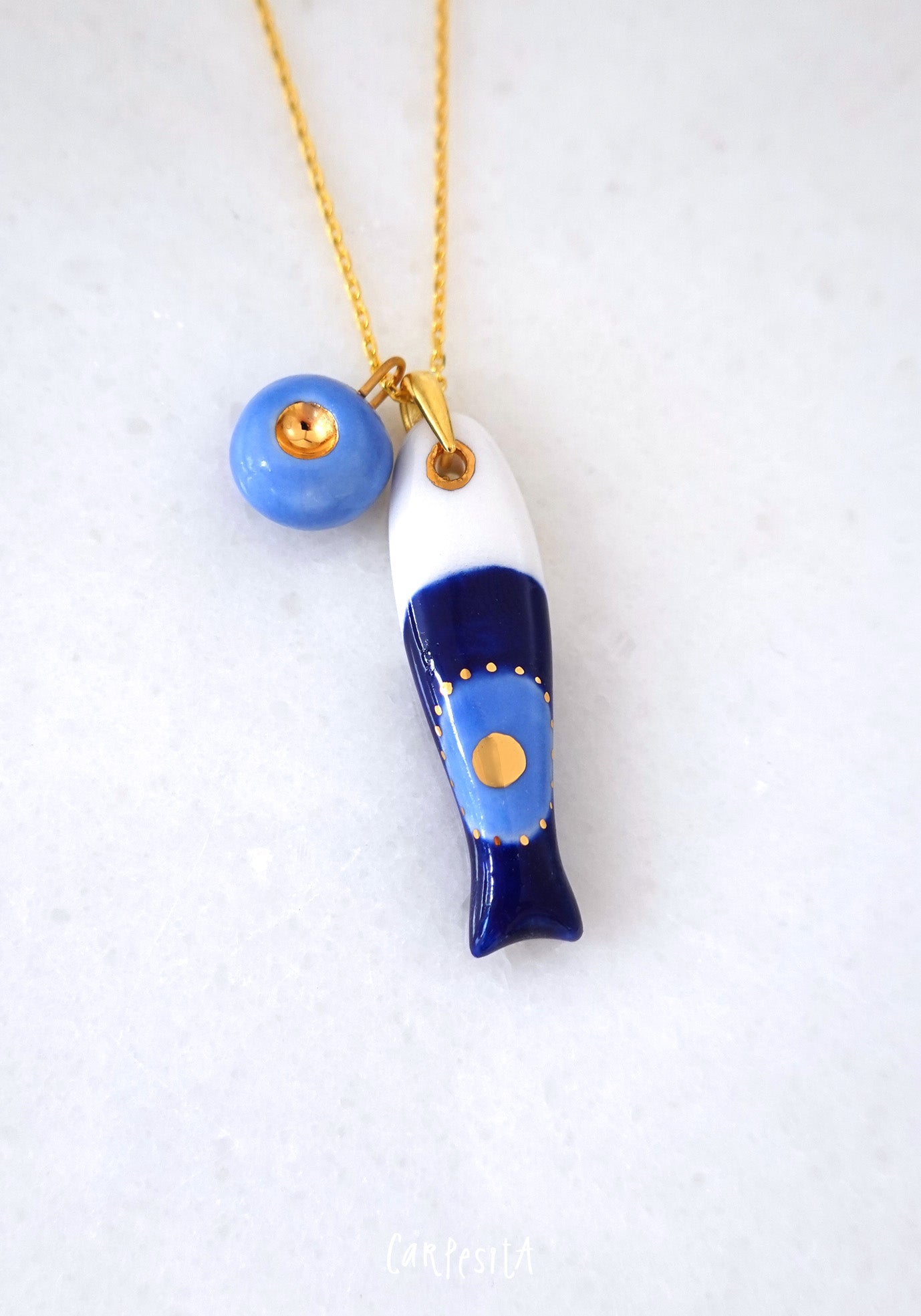 Lacivert Nazarlık Balık Kolye