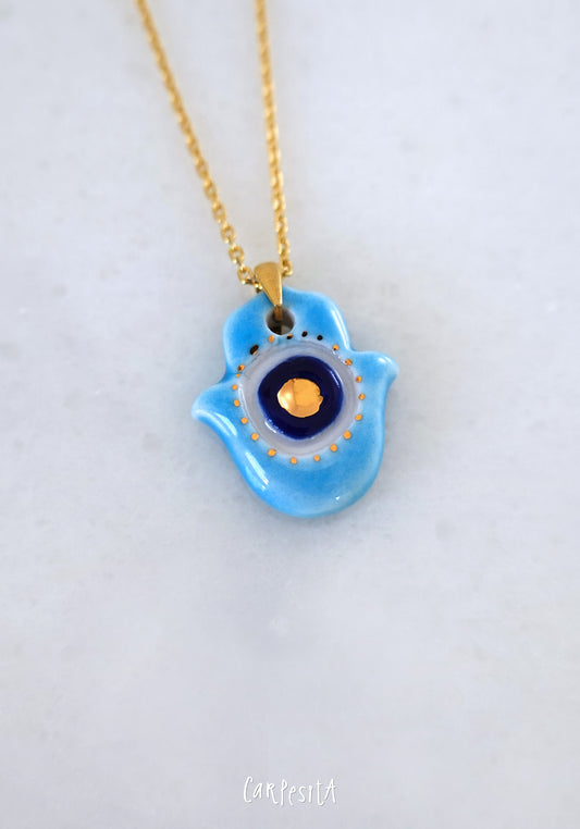 Boyutlu Nazarlık Hamsa Kolye