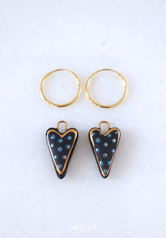 Siyah Kalp Küpe Çifti 1