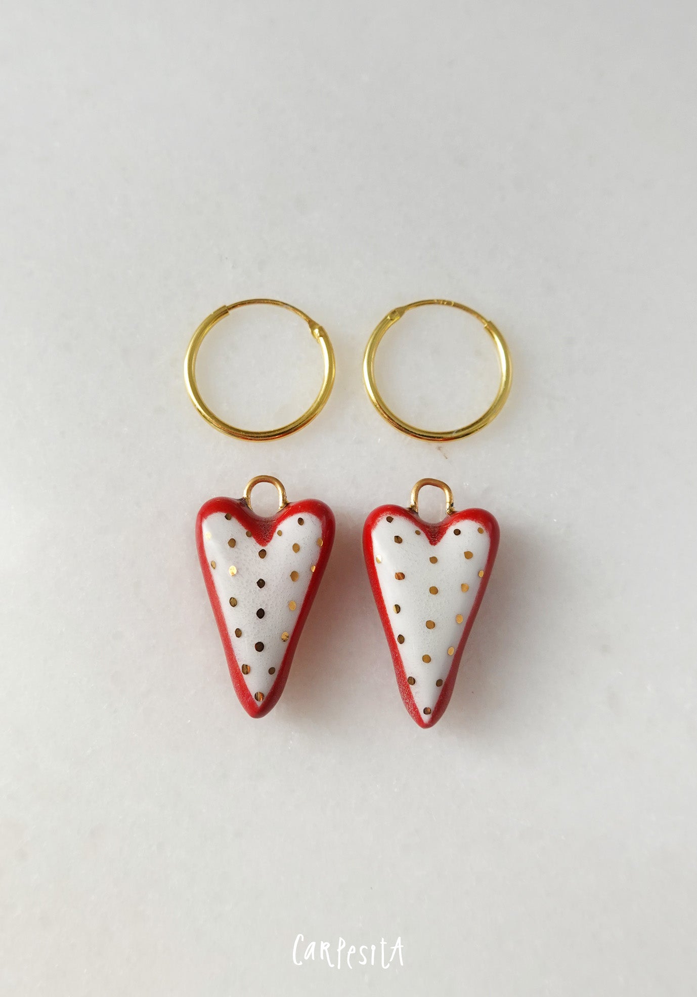 Kırmızı Kalp Küpe Çifti 1