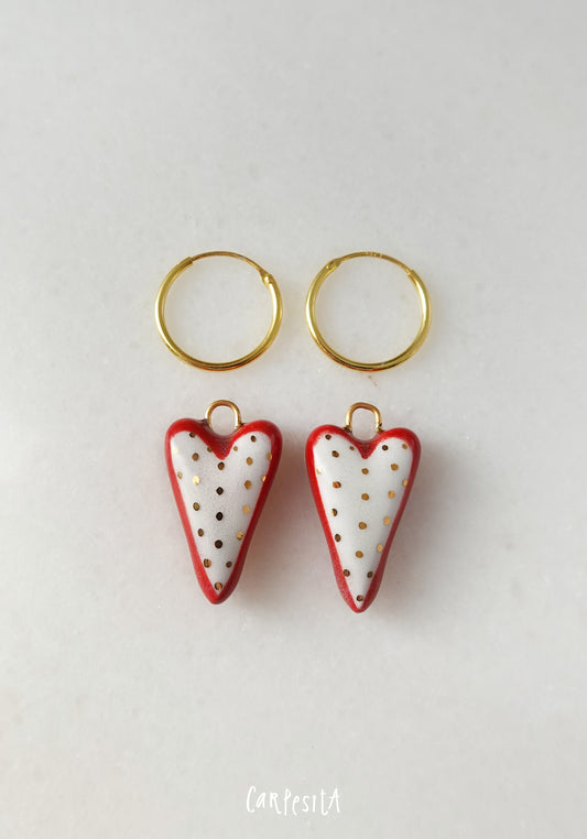 Kırmızı Kalp Küpe Çifti 1