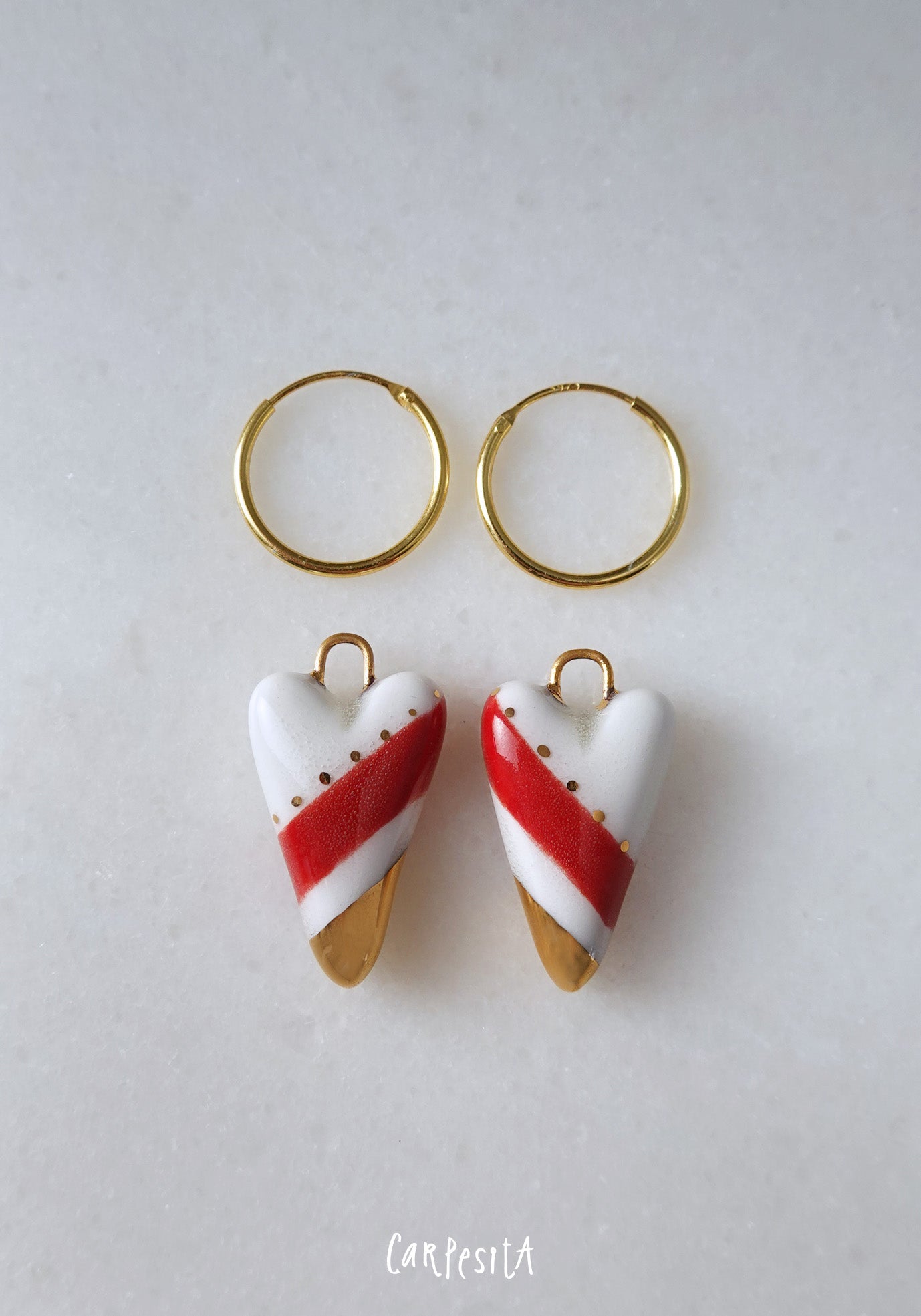 Kırmızı Kalp Küpe Çifti 3