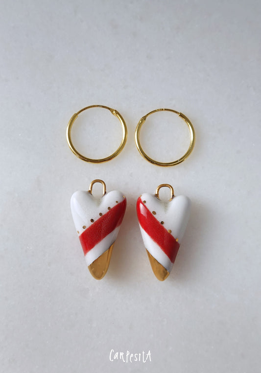 Kırmızı Kalp Küpe Çifti 2