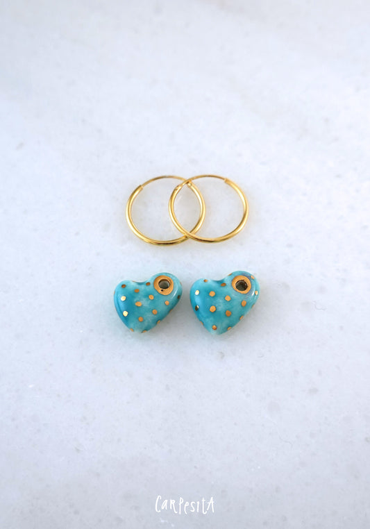 Yeşil Kalp Küpe Çifti