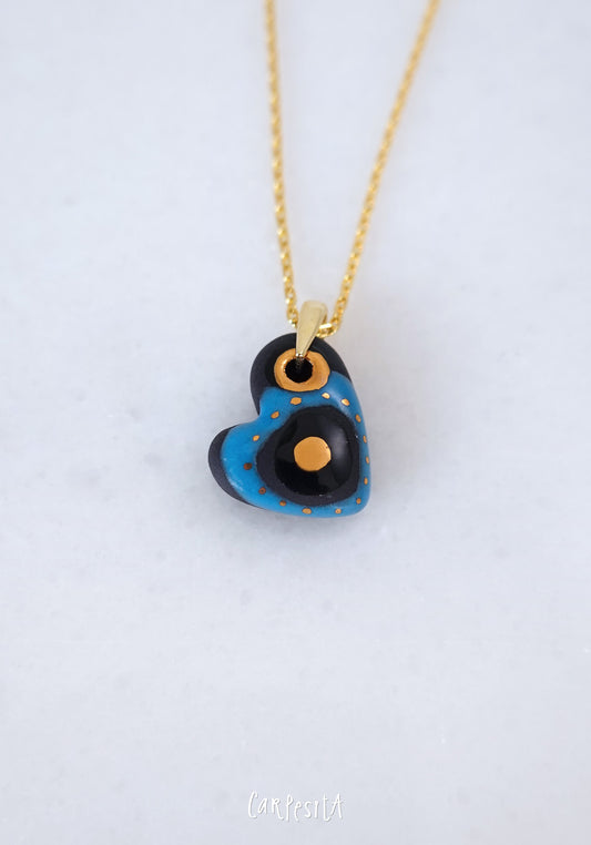 Küçük Siyah Kalp Nazarlık Kolye