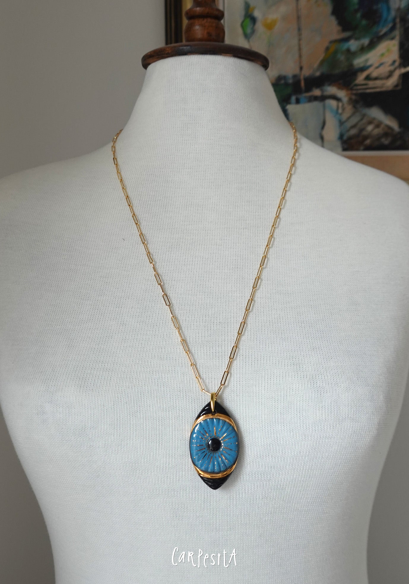 Siyah Büyük Göz Kolye