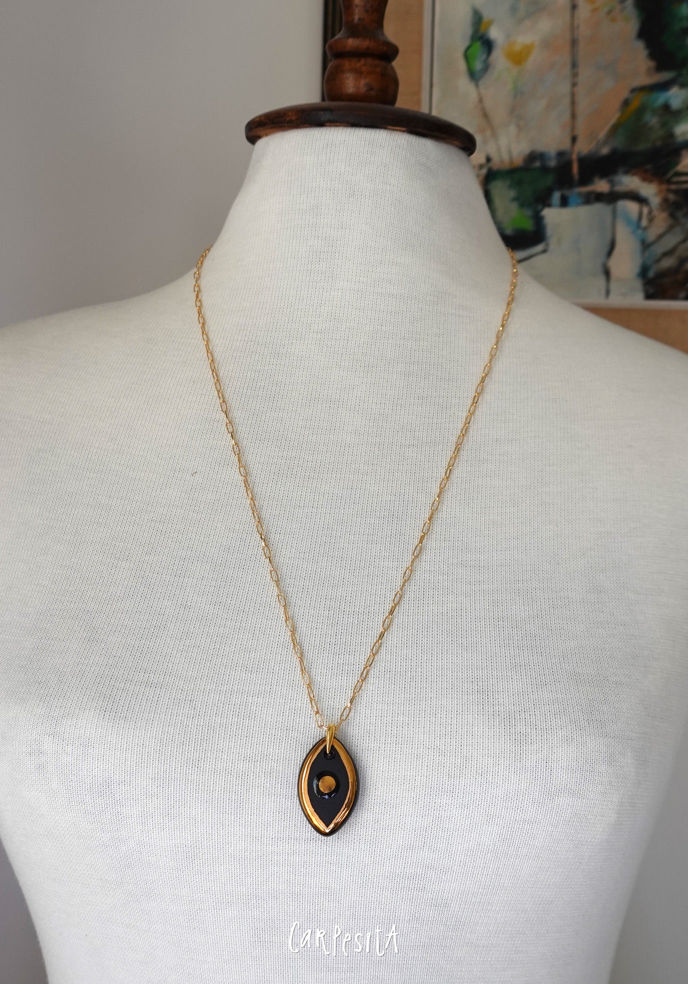 Siyah Büyük Göz Kolye